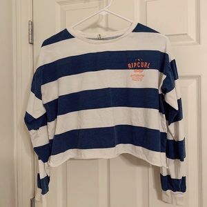 striped rip curl crop top